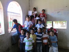 Students gather for a photo in La Ladrillera, Guatemala